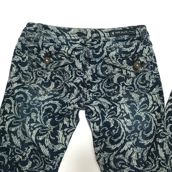 Pepe Jeans, Vintage 5 Pocket Paisley Print Straight Leg Jeans Size 27 - Picture 6 of 7